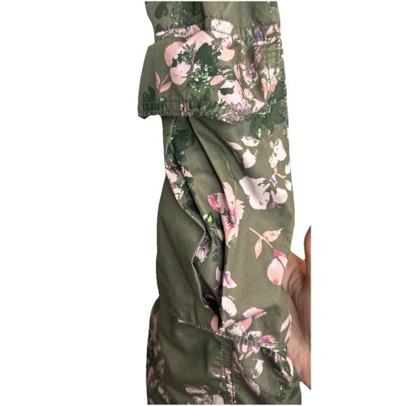 FREE PEOPLE MOVEMENT Womens Mesmerize Me Green Pink Floral Printed Pants Cargo S - Picture 4 of 16